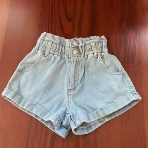 Pacsun Paperbag Waist Denim Shorts